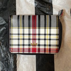 Baekgaard Black Red Yellow & White Plaid Wallet Genuine Leather